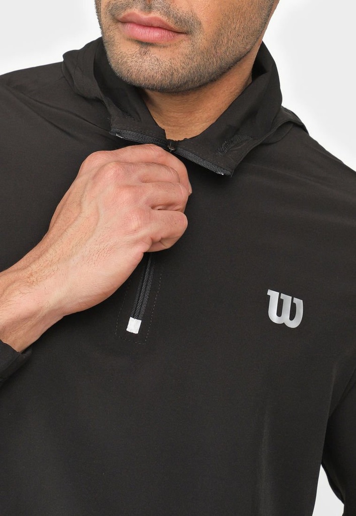 Buzo Con Capota Wilson  Flex Caballero 98281 Negro