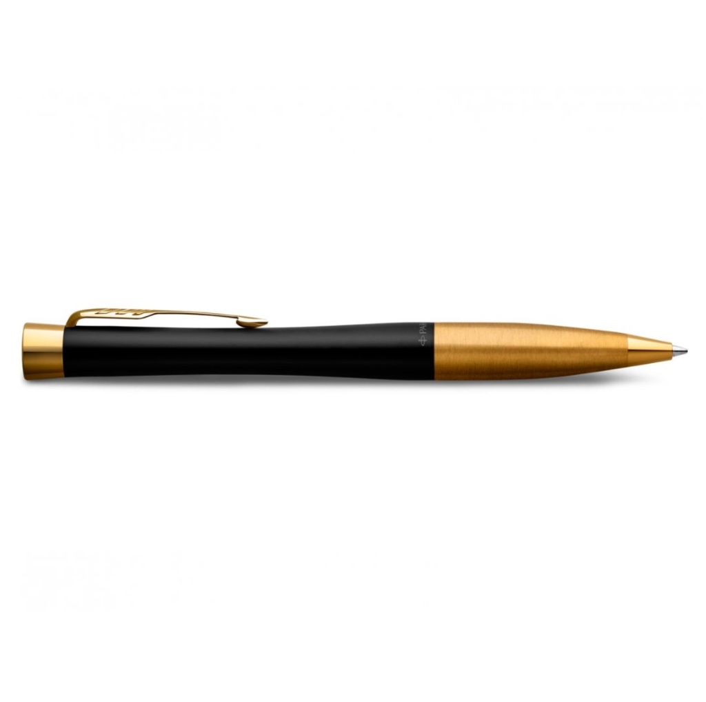 Boligrafo Giratorio Urban Negro Mate - Acabado Oro