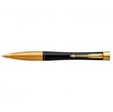 Boligrafo Giratorio Urban Negro Mate - Acabado Oro