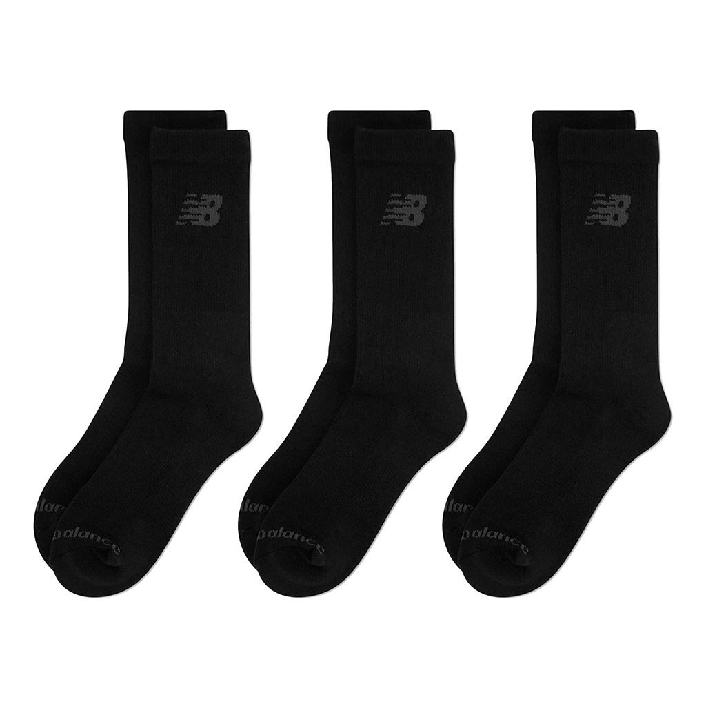 Media Alta Performance Cotton Cushioned Crew 3 Pack Negro