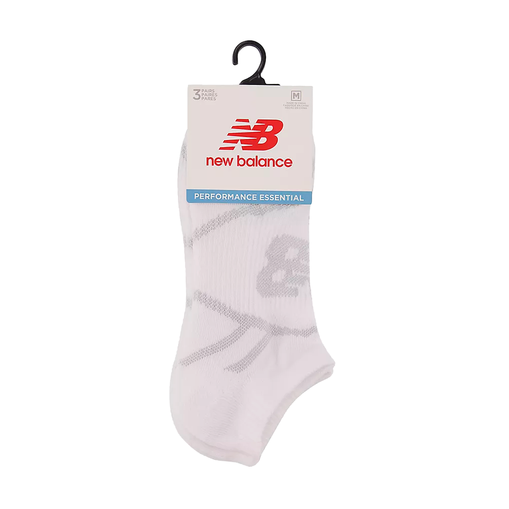 Media Corta New Balance Peformance Unisex 3 Pack Blanco/Gris