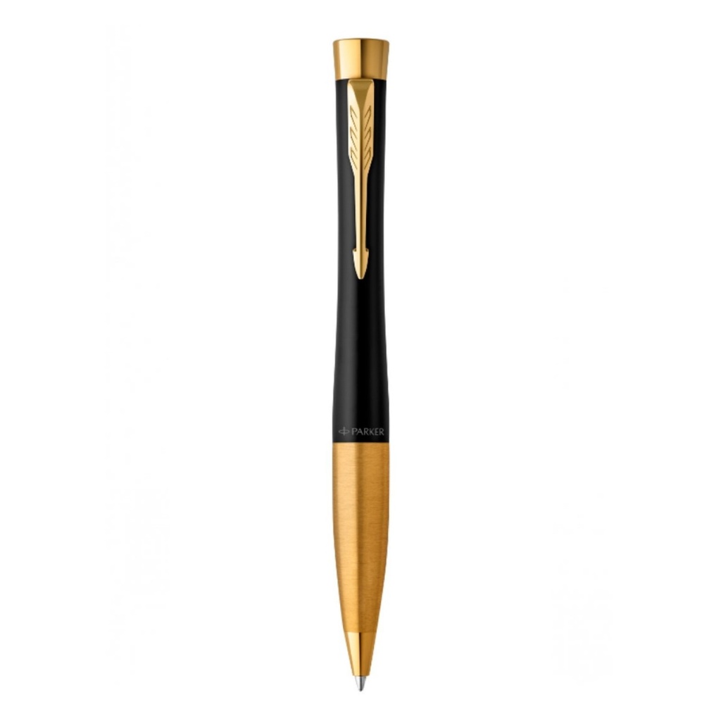 Boligrafo Giratorio Urban Negro Mate - Acabado Oro