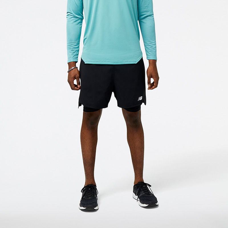 Short 5 pulgadas 2 en 1 New Balance Accelerate Negro (8 unidades)