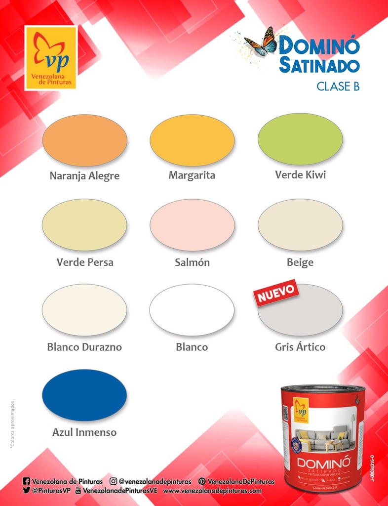 Pintura Dominó Satinado Cuñete de 4 Galones Tipo B