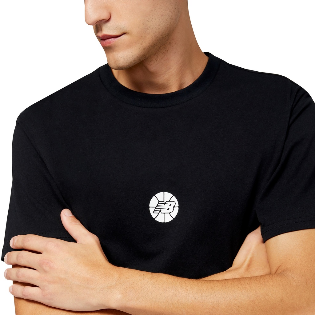Camiseta de Hombre New Balance Hoops Essentials Fundamental Negra