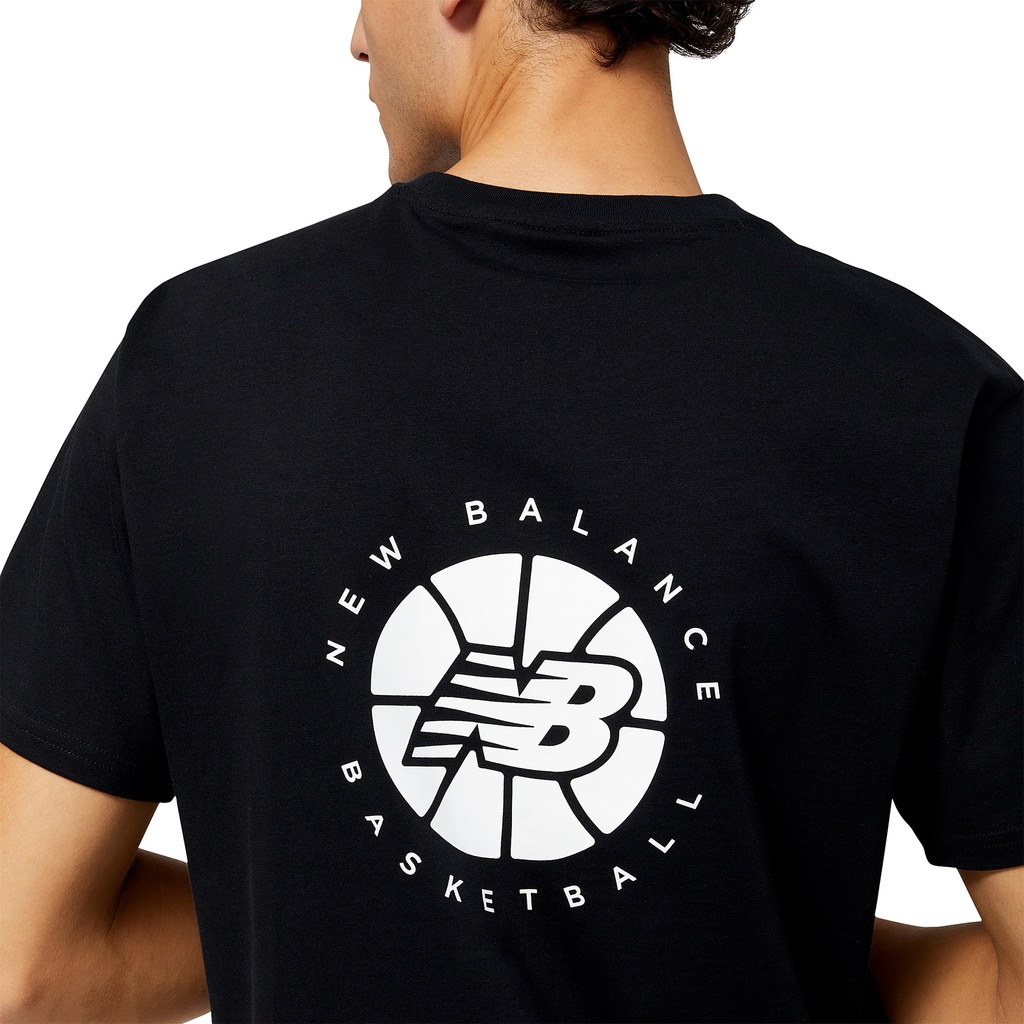 Camiseta de Hombre New Balance Hoops Essentials Fundamental Negra