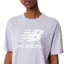 Camiseta de Mujer New Balance Essentials Stacked Logo Lila