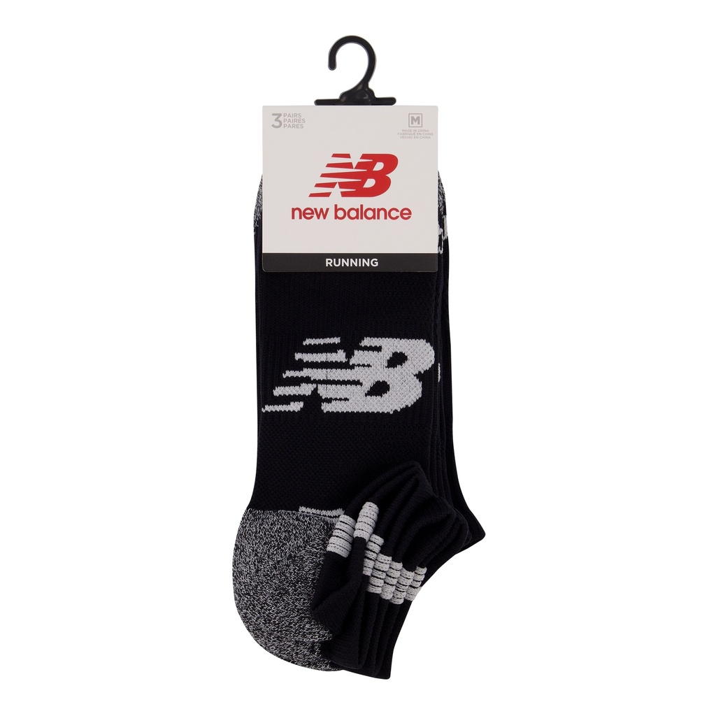 Media Corta New Balance No Show Run 3 Pack Negro