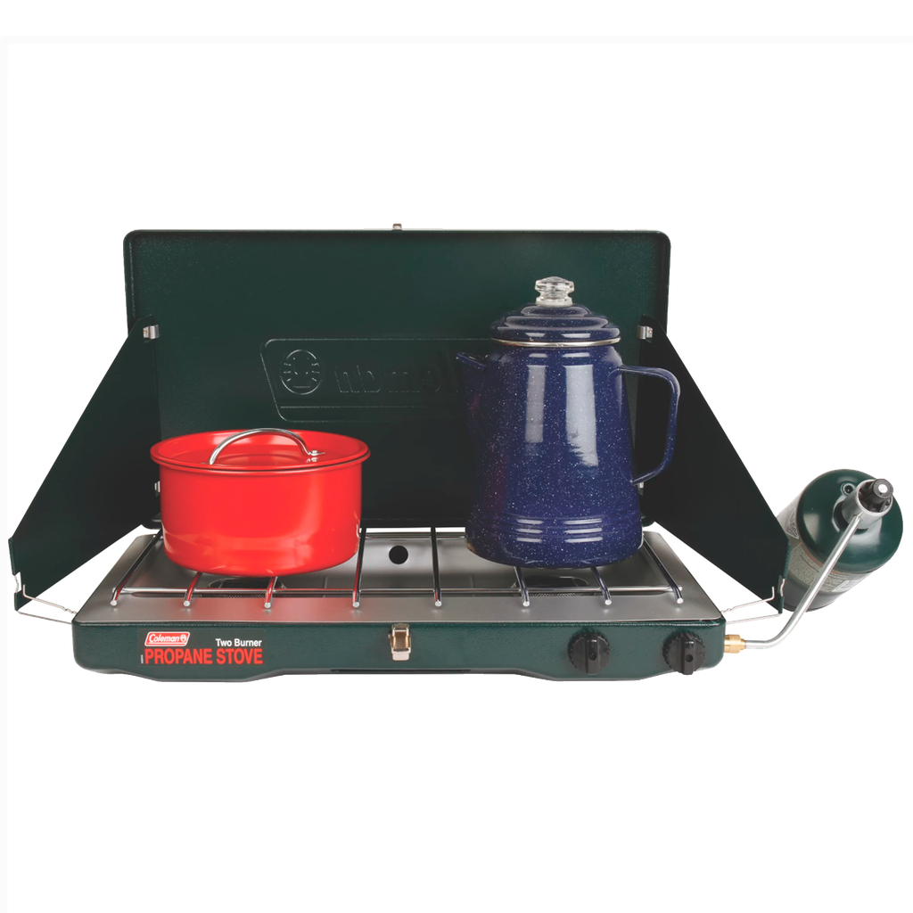Cocinilla clásica de gas Coleman 2 hornilla Verde