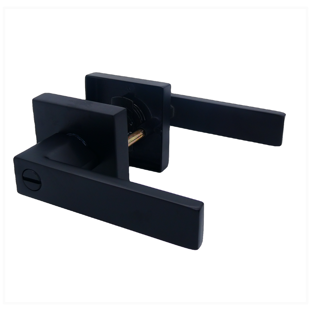 Cerradura Manilla Venezia Visalock Baño Negro Mate