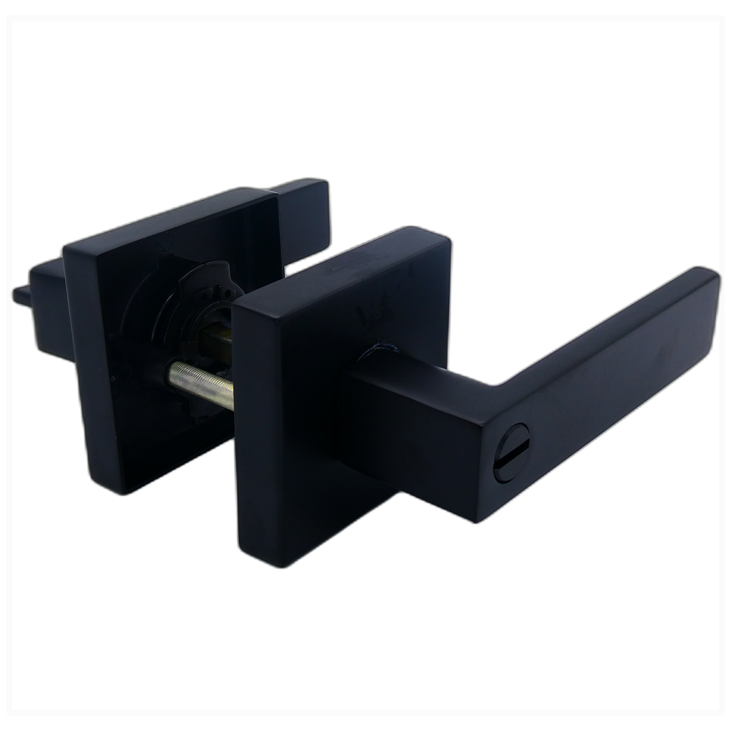 Cerradura Manilla Venezia Visalock Baño Negro Mate