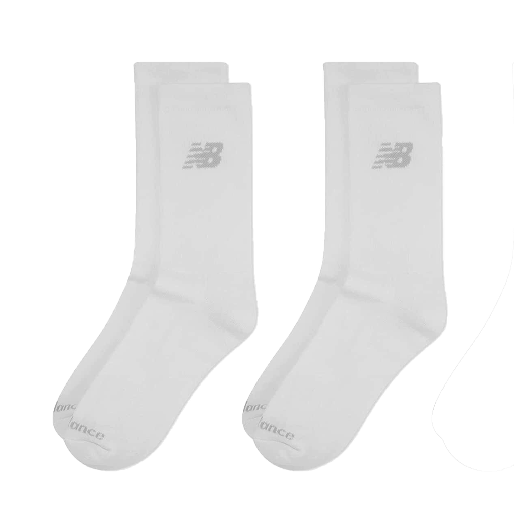 Media Alta New Balance Performance Cotton Cushioned Crew 2 Pack Blanco
