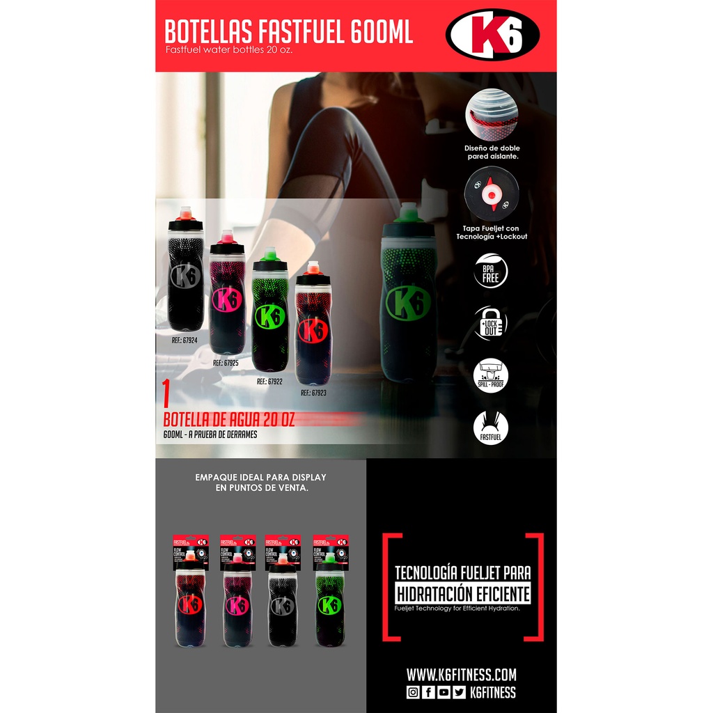 Botella de Agua K6 20 oz