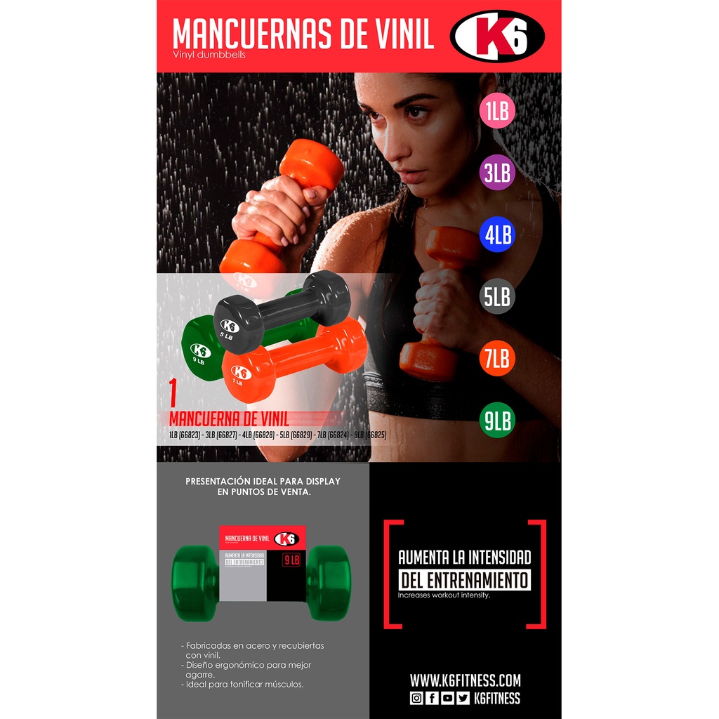 Mancuerna de Vinil K6 6Kg