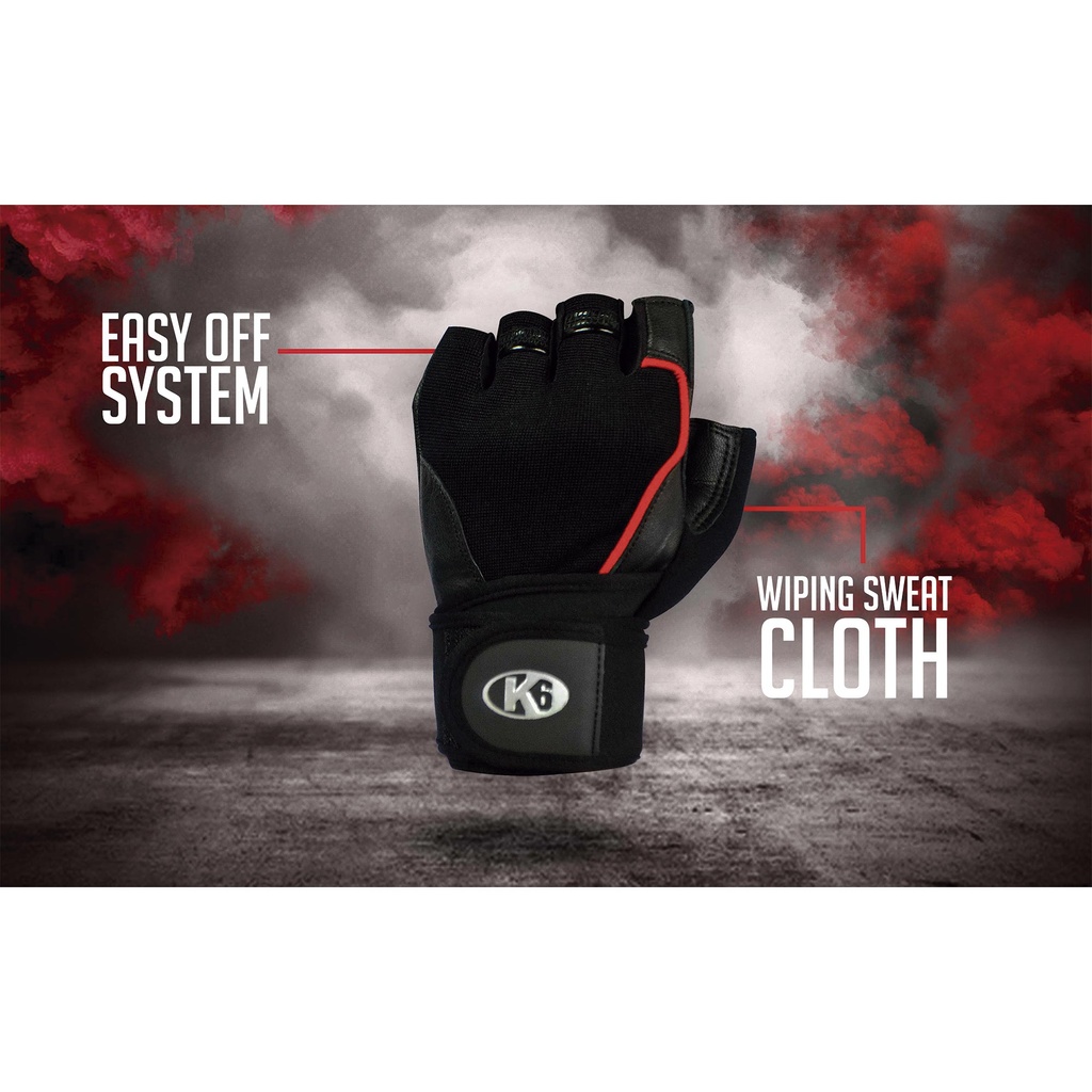 Guantes para Pesas K6 Ice Border Rojo