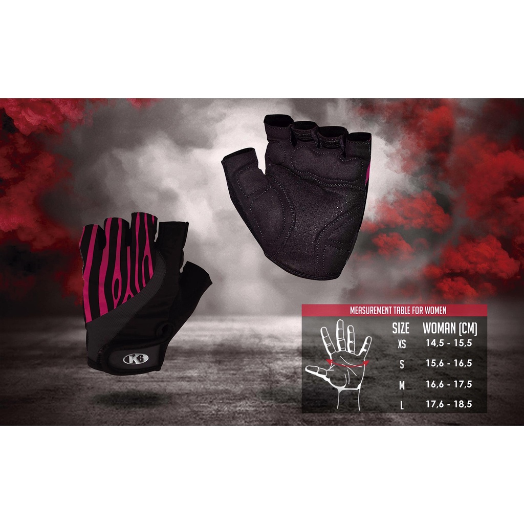 Guantes para Pesas K6 sin muñequera Lightning para Dama (S)