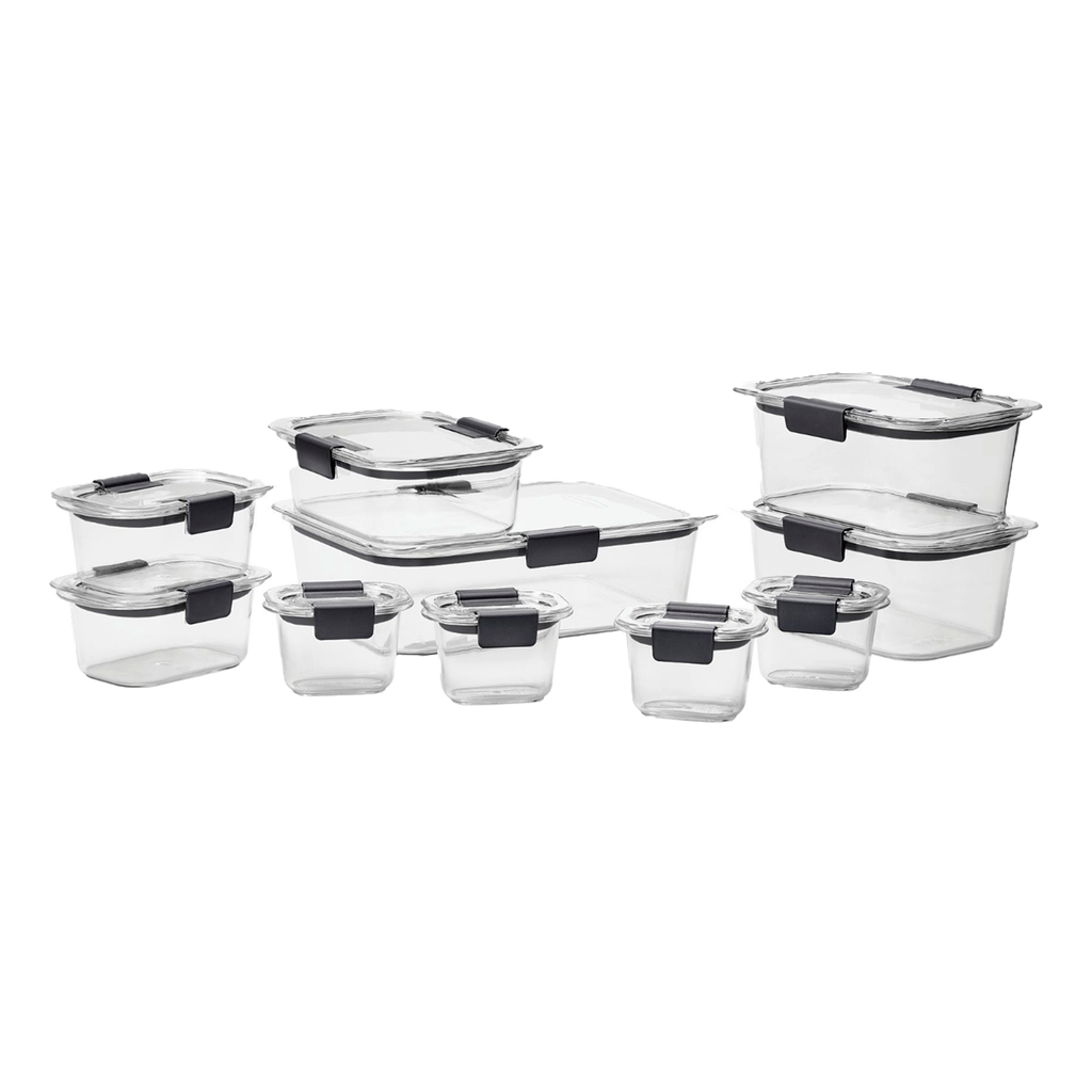 Set de 20 Recipientes de profundidad media con Cierre Hermético transparente Brilliance Rubbermaid