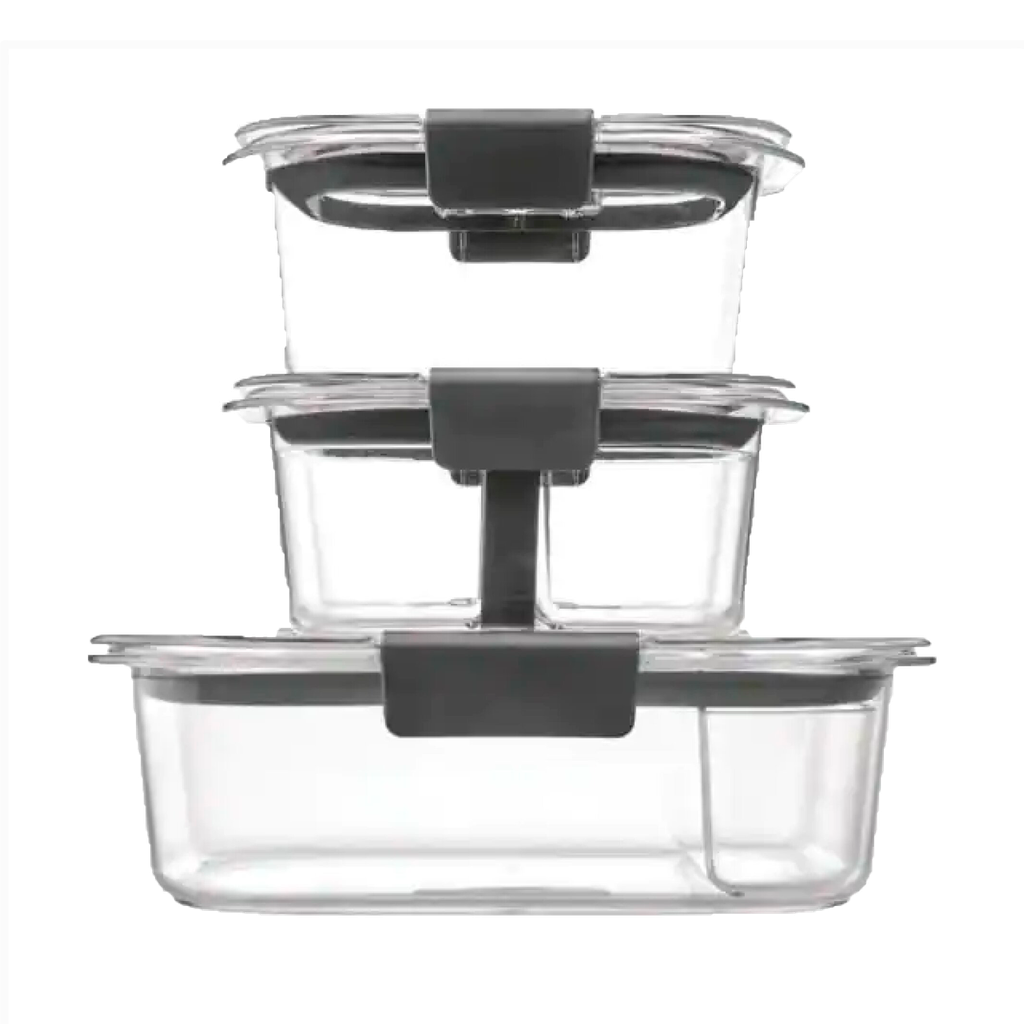 Set de 20 Recipientes de profundidad media con Cierre Hermético transparente Brilliance Rubbermaid
