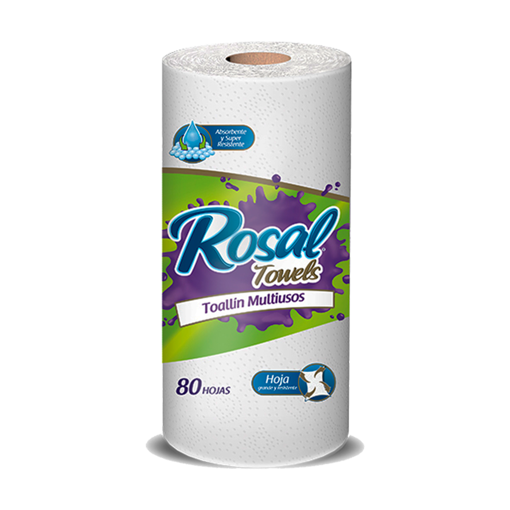 Toallín Multiuso Rosal Towels 80 Hojas 1 Rollo