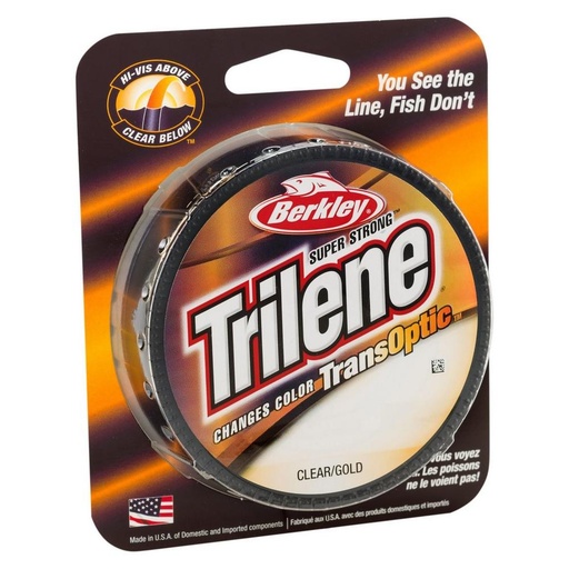 [1186037] Berkley Nylon Trilene Transoptic Monofilament 220 Yd Spool Clear/Gold 12 Lb Tofs12-Cg 