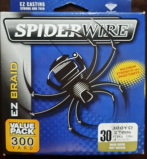 [1140574] Spiderwire Nylon Ez Braid 30Lb Fs 300Yd Moss Grn