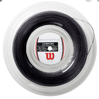 [WR830030116] Rollo de Cuerda para Raquetas Wilson Sensation Plus 16 200 m Negro