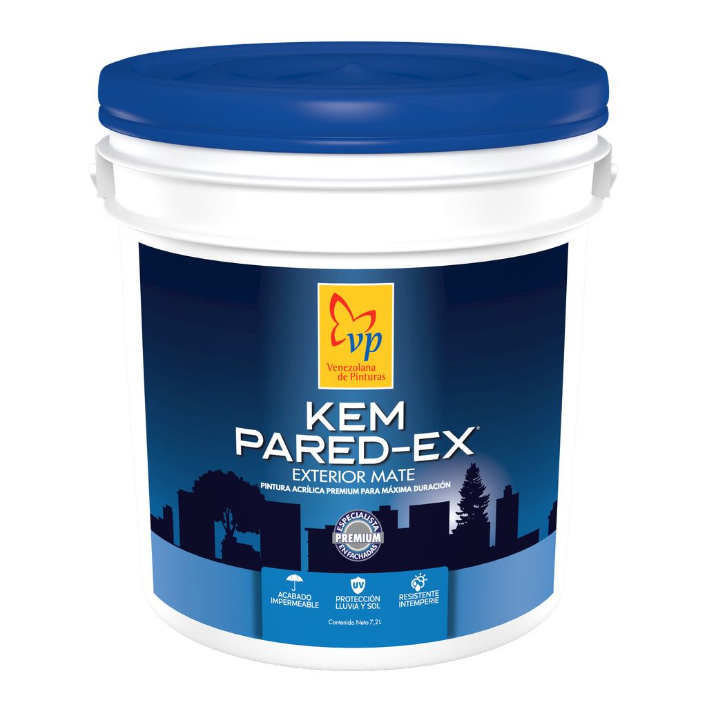 [10375980] Pintura de Caucho VP Kem Pared-Ex Blanco Cuñete 4 Galones