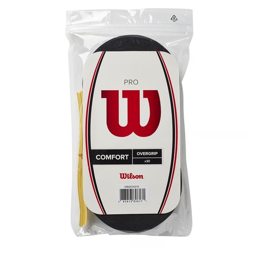 [WRZ474210] Pro Overgrip Wilson p/Raqueta Tenis Comfort 30Pk (NEGRO)