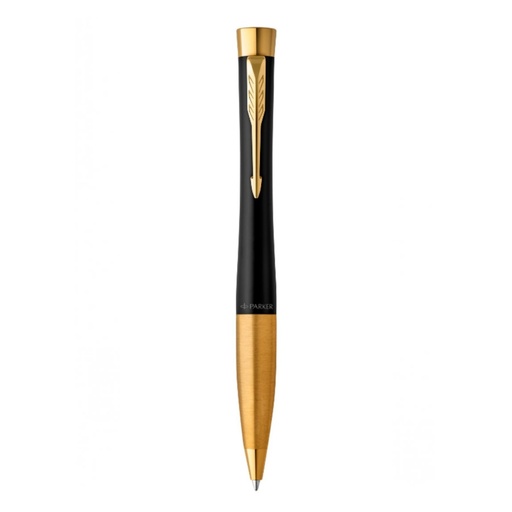 [2143640] Boligrafo Giratorio Urban Negro Mate - Acabado Oro