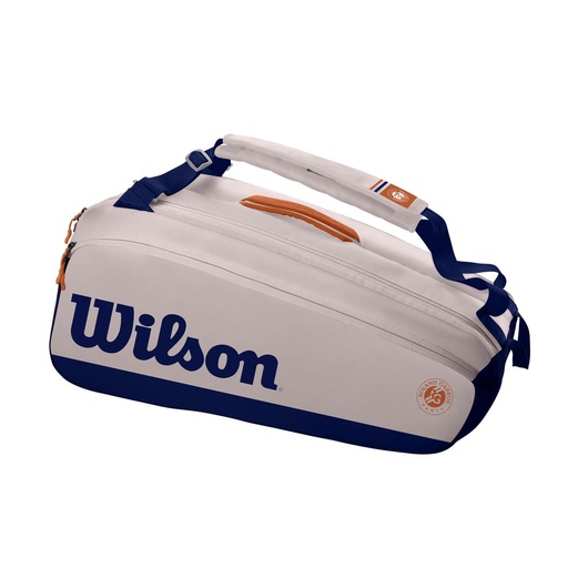 [WR8012601001] Bolso de Tenis Wilson Roland Garros Premium 9Pk (Blanco / Azul Nav)