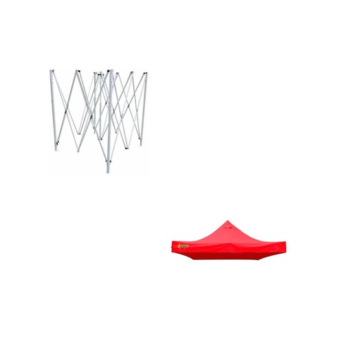 [COMK-POP01] Toldo Plegable 3x3 Mt K-Pop Tela Básica Impermeable (ROJO)