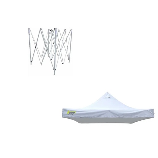 [COMK-POP02] Toldo Plegable 3x3 Mt K-Pop Tela Básica Impermeable (BLANCO)