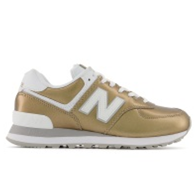 [WL574LC2-B-Bult] Zapato de Mujer New Balance 574 Dorado / Blanco (bulto x 12 pares)
