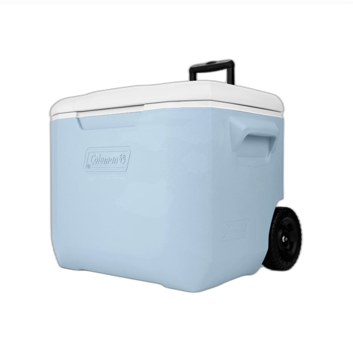 [2160826-viejo] NO USAR Cava Coleman 60 QT Ruedas Azul Claro 