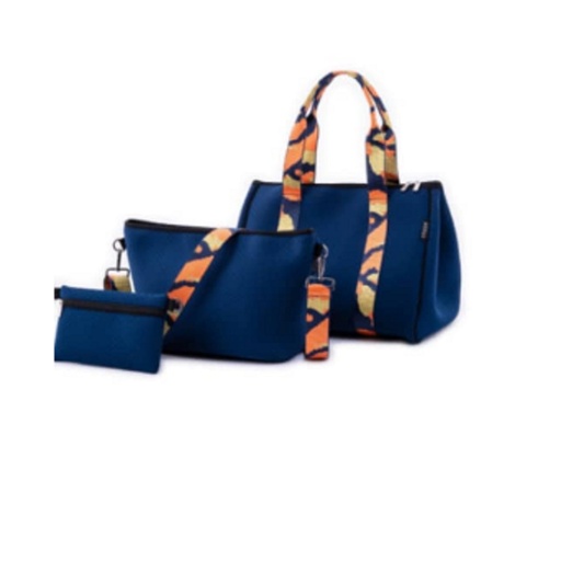 [URB-005] Bolso de Mano Multiuso + Bandolera Cruzada + Estuche de Maquillaje Urbagg Neopreno Azul