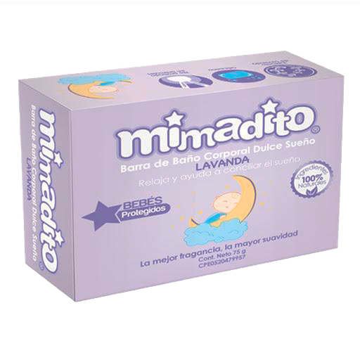 [72310000] Jabón en Barra de Baño Corporal Mimadito Dulce Sueños Lavanda 75gr