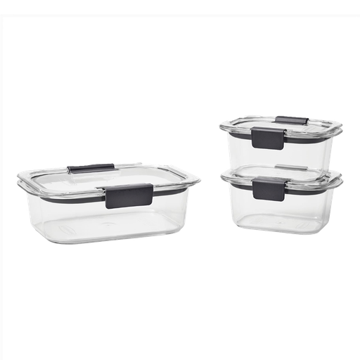 [2025903] Set de 6 Recipientes de profundidad media con Cierre Hermético transparente Brilliance Rubbermaid