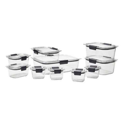 [1990616] Set de 20 Recipientes de profundidad media con Cierre Hermético transparente Brilliance Rubbermaid