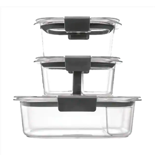 [2024857] Set de 20 Recipientes de profundidad media con Cierre Hermético transparente Brilliance Rubbermaid