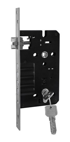 [91002497] Cerradura Chapa incrustar 4 pasadores antitarjeta Visalock con llave punto y cilindro 60mm