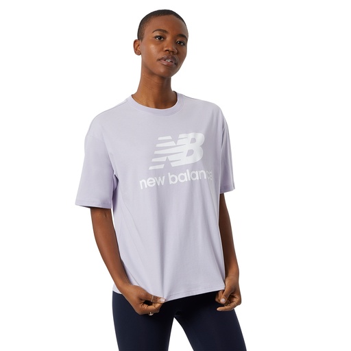 Franela de Mujer New Balance Essentials Stacked Logo Lila