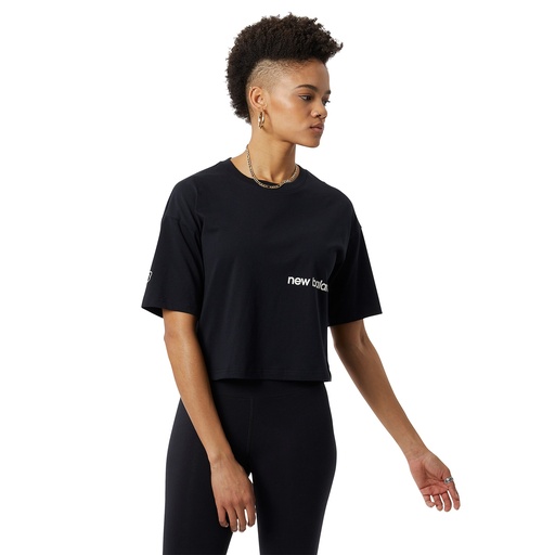 Camiseta de Mujer New Balance Essentials Graphic Negro