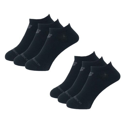 Medias Cortas New Balance Performance Cottom Flat Knit No Show 6 Pack Negro