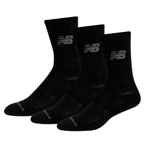 Media Alta Performance Cotton Cushioned Crew 3 Pack Negro