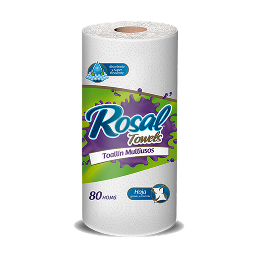 [105356] Toallín Multiuso Rosal Towels 80 Hojas 1 Rollo