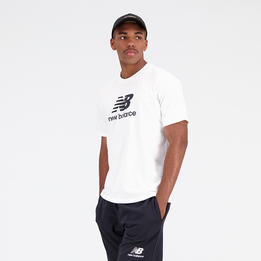 [MT31541-WT-B] Camiseta manga corta New Balance Essentials Stacked Logo Blanco (8 unidades)
