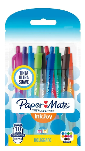 **Bolígrafos Paper Mate Kilometrico Inkjoy St Mini Bolsa x10