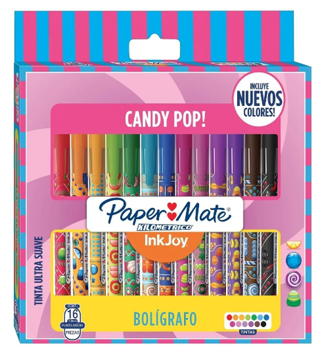 [2023731] Bolígrafos Paper Mate Kilometrico Inkjoy Candy Pop Cx16