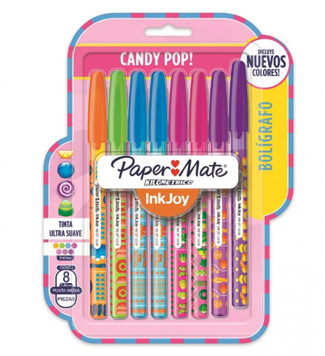 [N2031910] Bolígrafos Paper Mate Kilometrico Inkjoy St Candy Pop Tx8