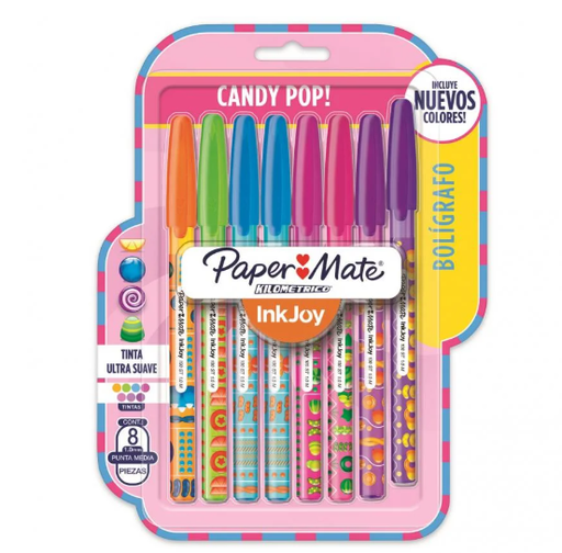 [N2031926] Bolígrafos Paper Mate Kilometrico Inkjoy Surtido Candy Pop Tx8
